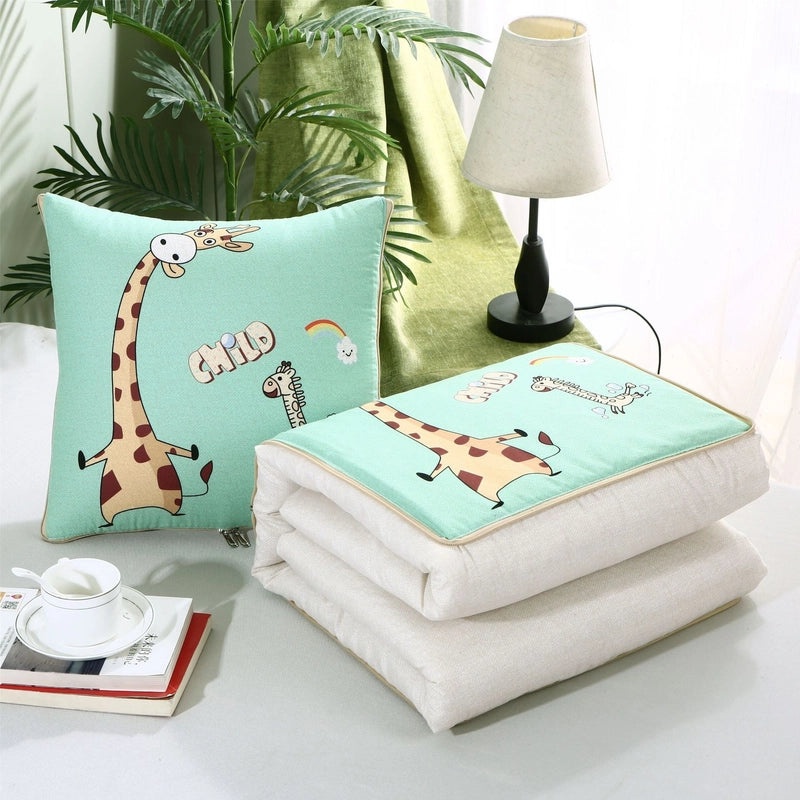 Custom Logo Pillow Quilt Dual-use Car Cushion & Sleeping Blanket Four-season Thin Blanket Gift Printing|汽车配件