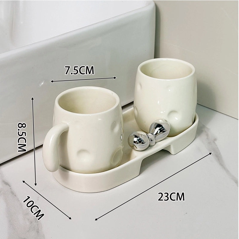 Light Luxury Ceramic Toothbrush Cup for Hotel & Home | Bathroom Accessories