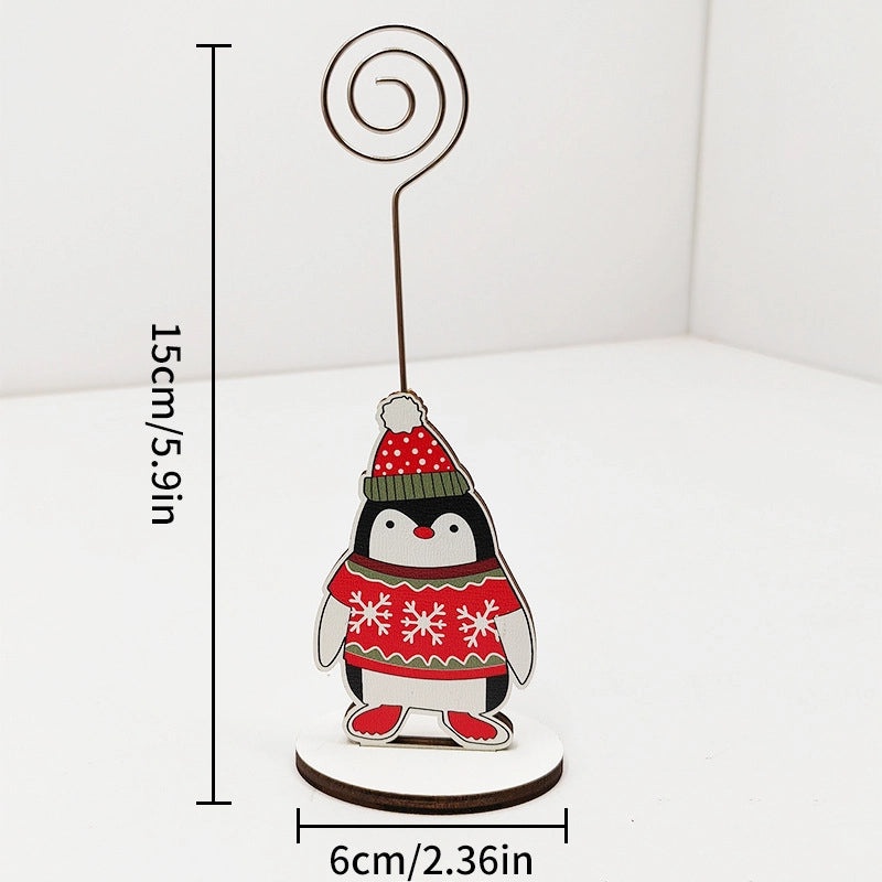 Christmas Penguin Santa Snowman Wooden Ornaments for Holiday Office and Home Table Decorations|Holiday Decorations