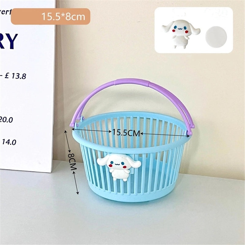 Minimalist Round Square Solid Color Plastic Storage Basket | Home Organization & Storage Bins