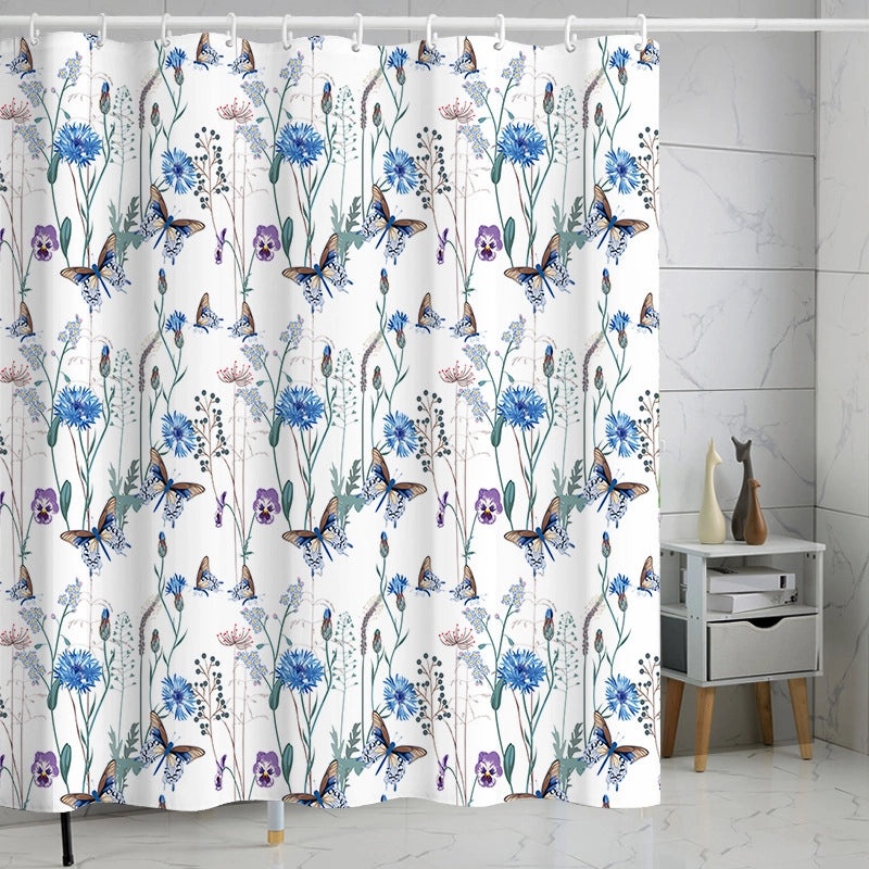 Waterproof Tropical Jungle Leaf Shower Curtain with Hooks 3D Printed Polyester for Bathroom|Shower Curtains & Accessories