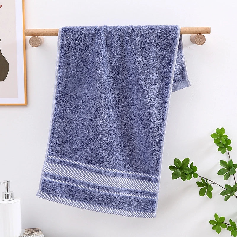 Pure Cotton Thickened Adult Face Towel with Watergrain Texture and Embroidered Logo|Home & Living Towels