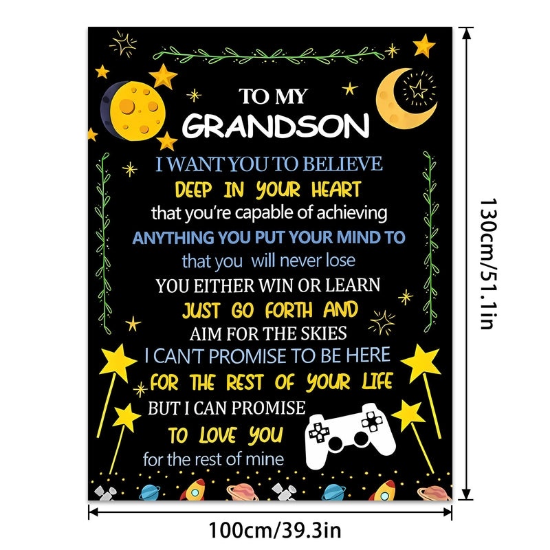 Cozy Polyester Letter Print Blanket for Couch and Sofa Decor | Home Textiles & Throws