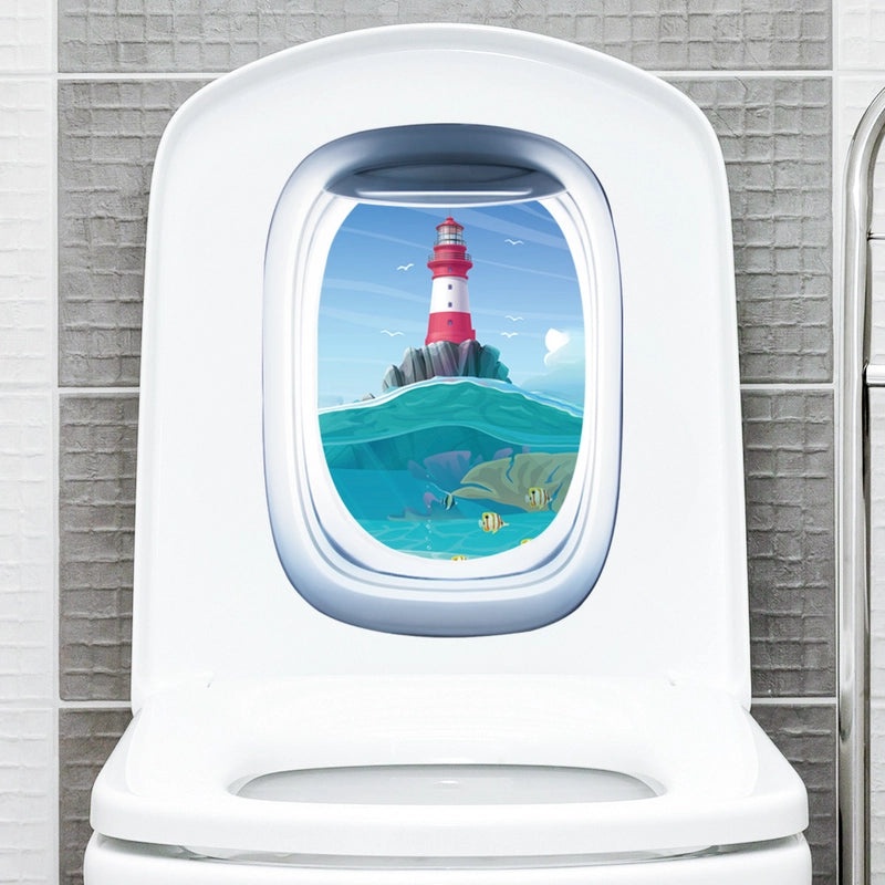 Elegant Landscape PVC Wall Sticker for Bathroom Decor|Home Decor & Wall Art