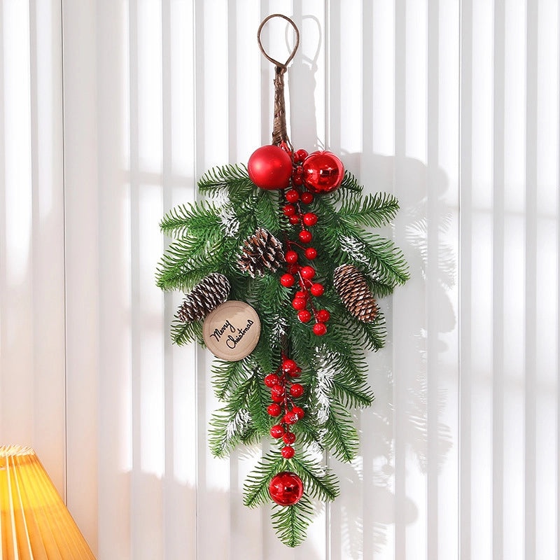 Christmas PE Rattan Garland with Christmas Tree Horn Pendant for Mall and Hotel Window Decoration|Home Decor & Seasonal Decorations