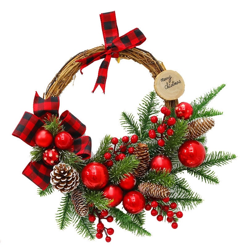 Christmas PE Rattan Garland with Christmas Tree Horn Pendant for Mall and Hotel Window Decoration|Home Decor & Seasonal Decorations