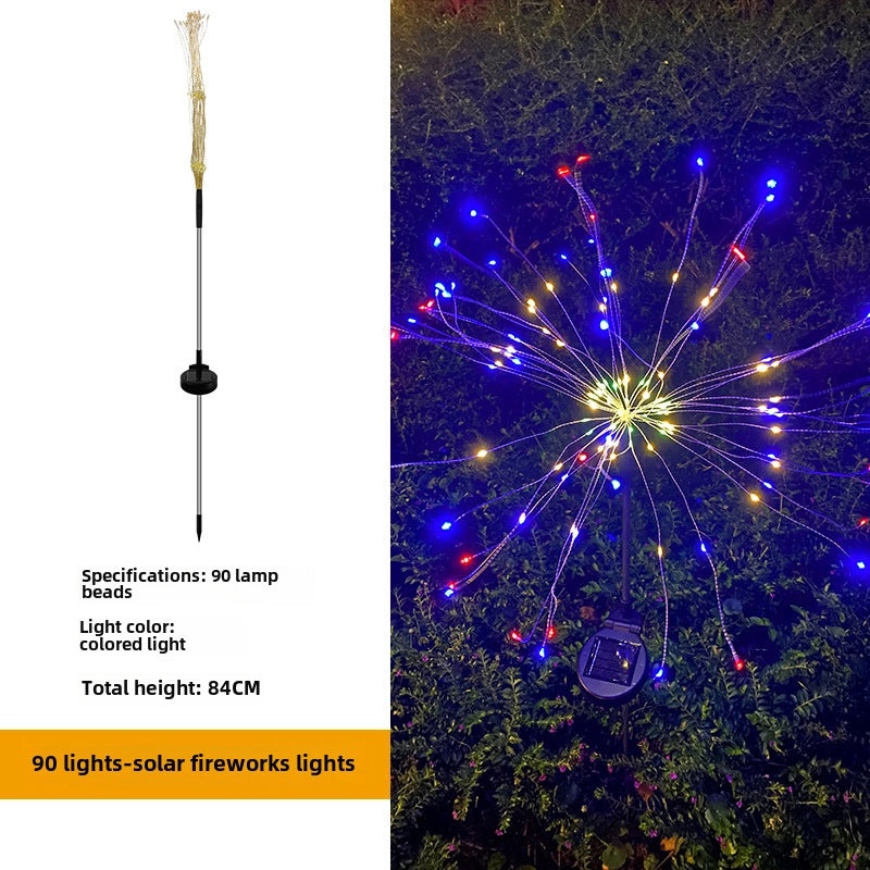 Solar LED Fireworks Dandelion Floor Lamp Waterproof Outdoor Garden Lawn Decor|Outdoor Lighting