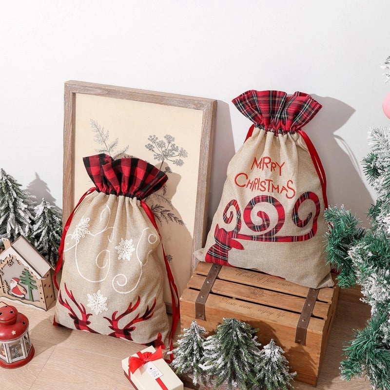 Christmas Cartoon Reindeer Gift Bags Festive Wrapping Supplies for Holiday Presents|Holiday Gift Wrap & Bags