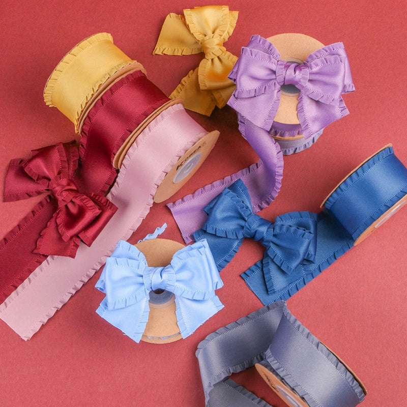 Thickened Ruffled Ribbon Bow Hair Clip High Density Wave Edge Skirt Decoration|Hair Accessories