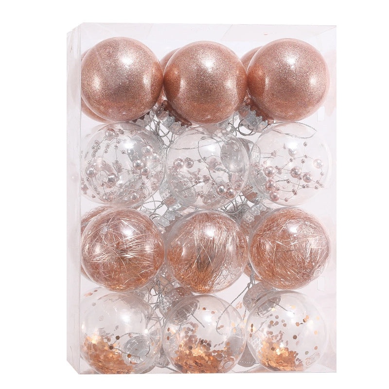 Set of 24 Transparent Plastic Christmas Balls 6cm & 8cm | Christmas Tree Decorations | Holiday Ornaments | Xmas Pendants | Festive Decor | Christ