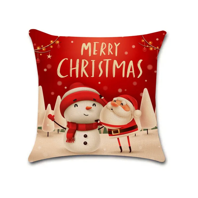 Christmas Cartoon Truck & Tree Linen Pillowcase New Holiday Decor | Home & Living Decor