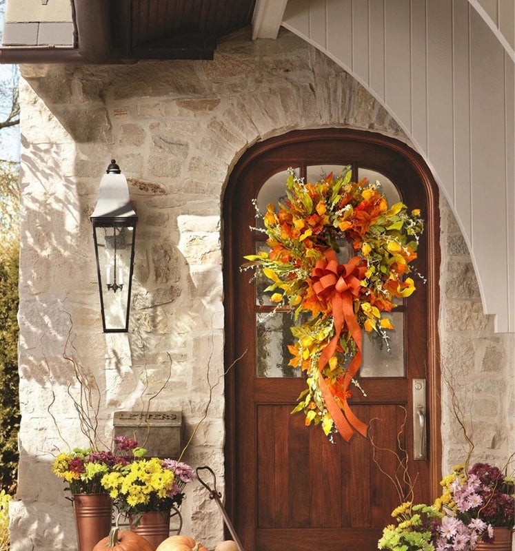 Autumn Maple Leaf Wreath for Door Decoration | Home Decor & Seasonal Accessories