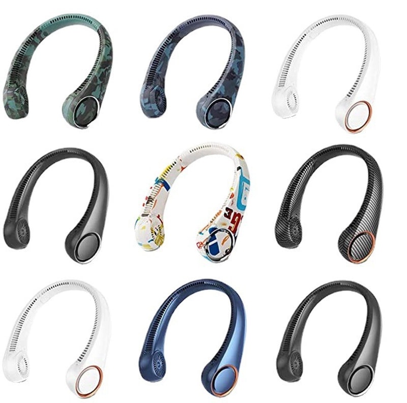 Portable USB Neck Fan, Mute Bladeless Turbine, Long Battery Life, Outdoor Cooling | Personal Cooling Fans
