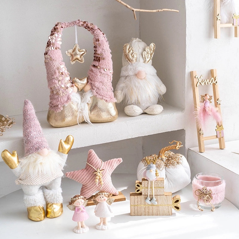 Christmas Minimalist Pumpkin Angel Resin Ornaments for Holiday Tree Table Decoration | Holiday Party Supplies