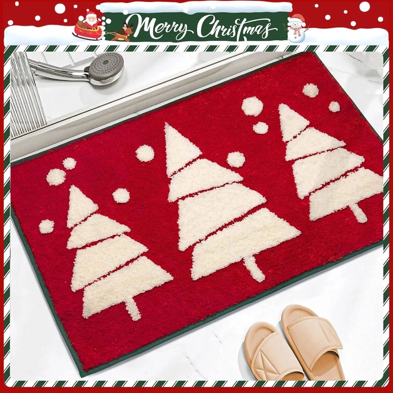 Festive Santa & Reindeer Cashmere-Feel Carpet Bedding for Christmas Vacation|Home Decor Bedding