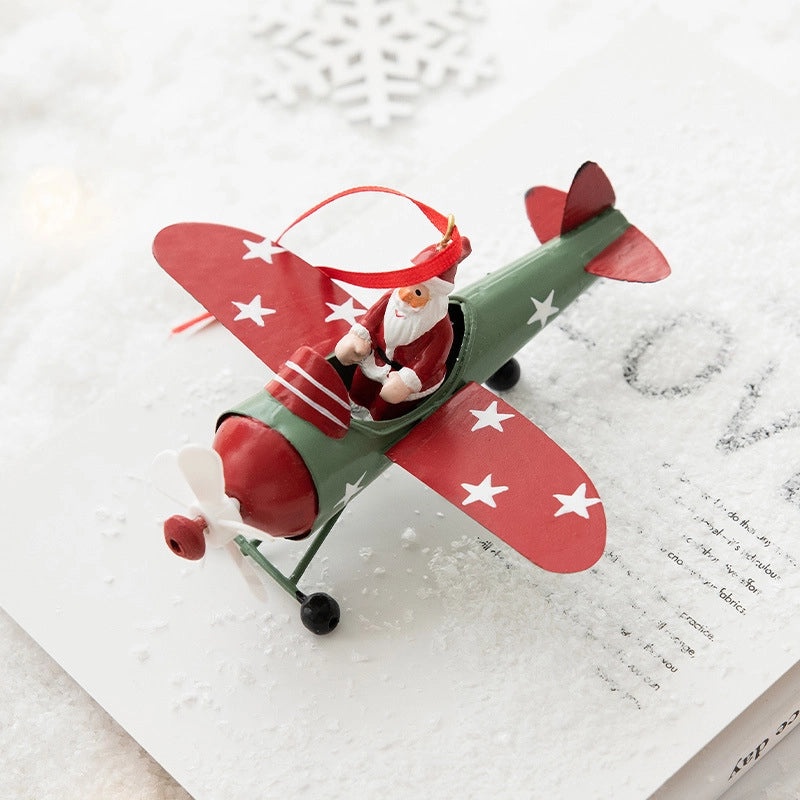 Christmas Nordic Style Santa Snowman Elk Iron Hanging Ornaments Festive Party Decorations|Christmas Ornaments & Decorations