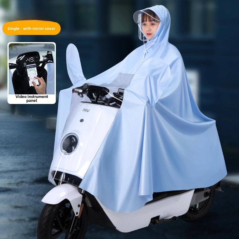 Electric Motorcycle Raincoat Thickened Adult Full-Body Non-Disposable Long Poncho for Outdoor Use|Motorcycle Rain Gear