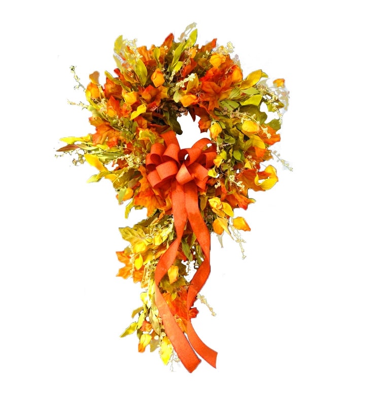 Autumn Maple Leaf Wreath for Door Decoration | Home Decor & Seasonal Accessories