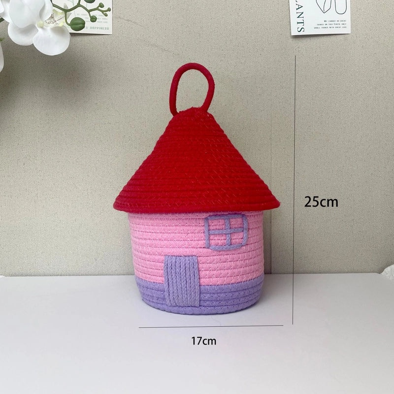 Adorable Cartoon Print Cotton Rope Storage Basket Organizer|Home Storage & Organization