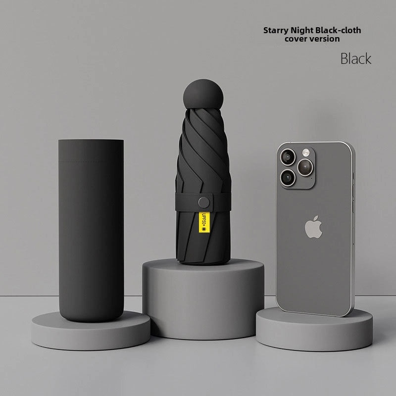 60% Foldable Sun Umbrella Women’s UV Protection Compact Portable Sunscreen Rainproof Dual-Use Mini Card Pocket|Umbrellas & Sun Protection