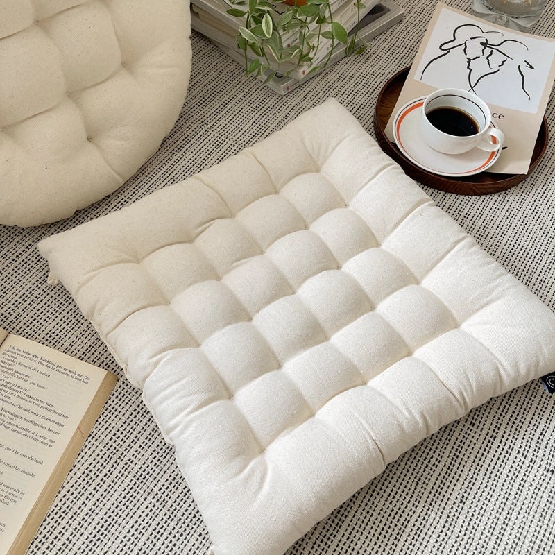 Stylish Simple Solid Color Cotton Blend Seat Cushion for Home and Office|Home Decor & Seating Accessories