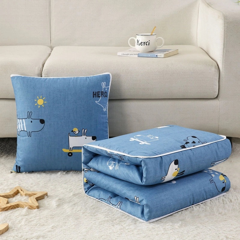 Dual-Use Home and Office Nap Pillow Quilt with Air Conditioning Feature, Printed and Foldable for Easy Storage|Home Textiles & Bedding