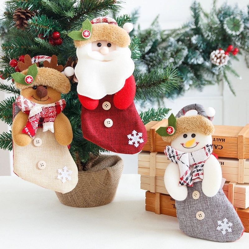 Christmas Cute Santa Snowman Elk Gift Bags Hanging Ornaments Holiday Party Decorations|Holiday Decorations