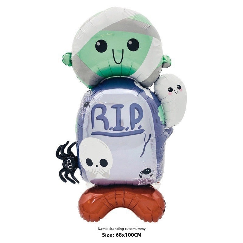 Halloween Ghost Spider Balloon Large Aluminum Foil Skull Man Pumpkin Decor|Halloween Decorations