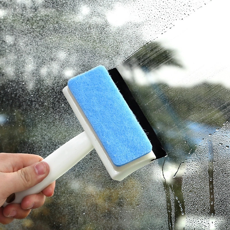 Window Glass Scraper and Tile Cleaning Brush Two-in-One Double-Sided Sponge Wiper | Home Cleaning Tools