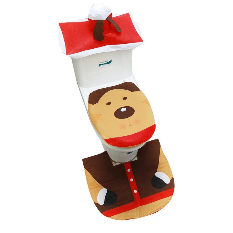 Christmas Snowman Toilet Decoration Set Three-Piece for Elderly | Home & Kitchen Decor
