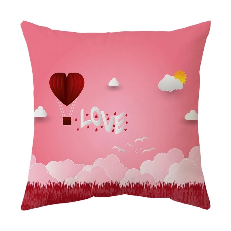 Valentine's Day Romantic Letter Landscape Plush Pillow Covers for Couch and Sofa Decor | Home Decor