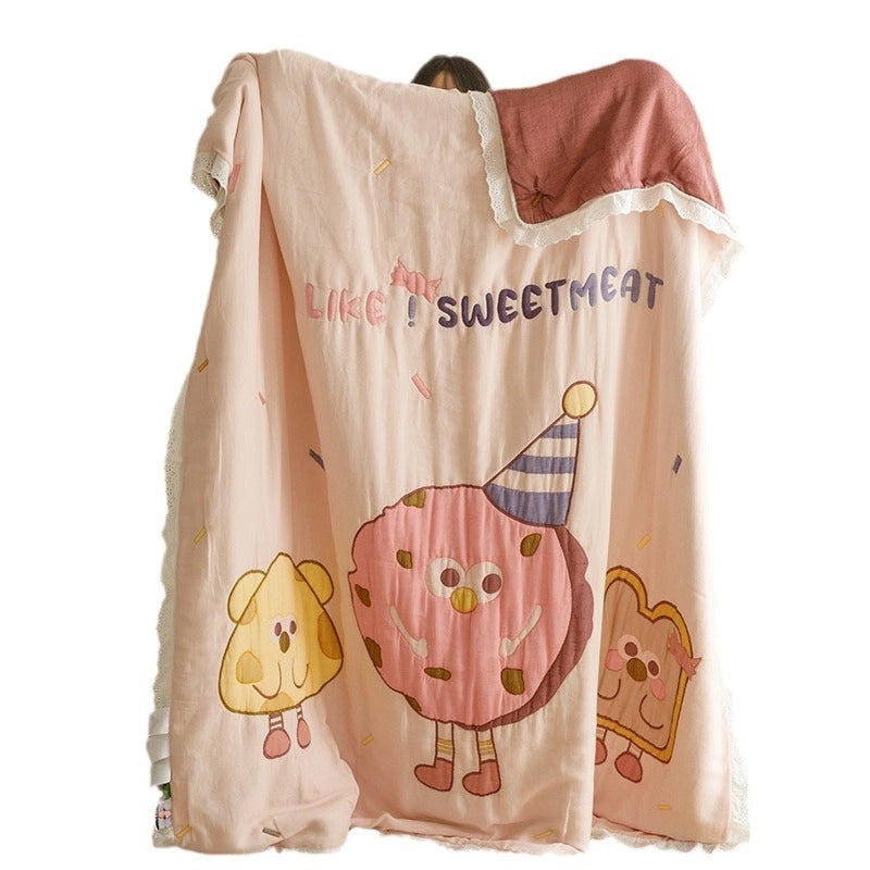 Adorable Cartoon Animal Cotton Summer Blanket for Kids|Home & Bedding