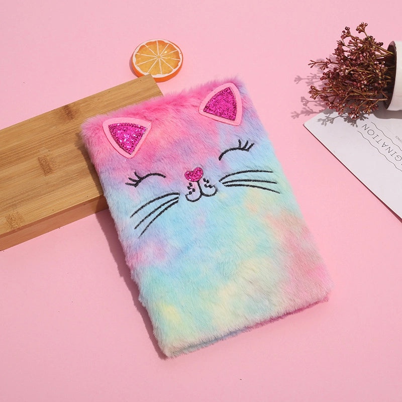 Red Heart Cat Plush Notebook Cute Learning Journal|Stationery & Notebooks