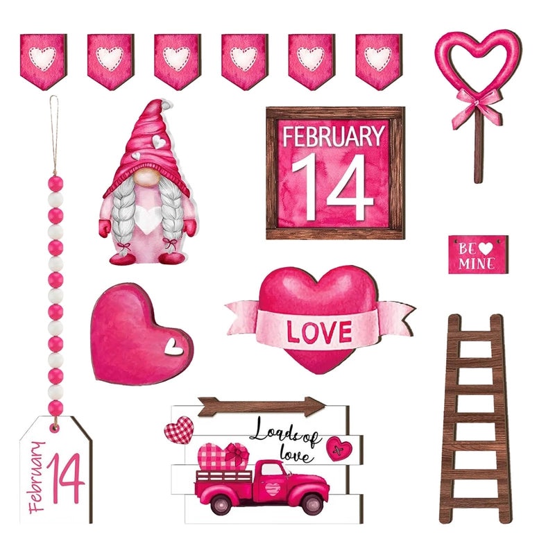 Minimalist Wooden Heart Letter Ornament for Valentine’s Day | Home Decor & Festive Decorations