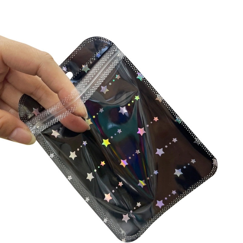 Yin Yang Lock Plastic Card Bag Small Gift Packaging Laser Self-Sealing Pocket for Jewelry|Jewelry Packaging