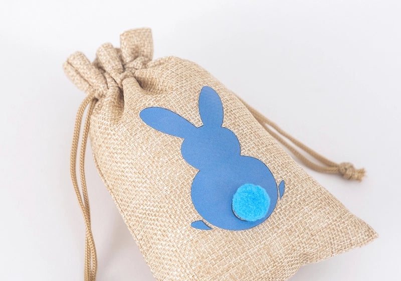 Easter Bunny Gift Bag Hemp Drawstring Storage with Printable Logo | Holiday Packaging Bags