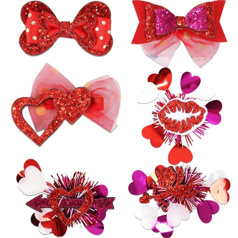 Sweet Heart Bow Knot Felt Hairpin for Valentine's Day Party Date | Hair Accessories