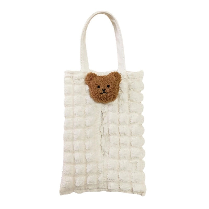 Portable Solid Color Bubble Fiber Tissue Holder|Home & Living Accessories