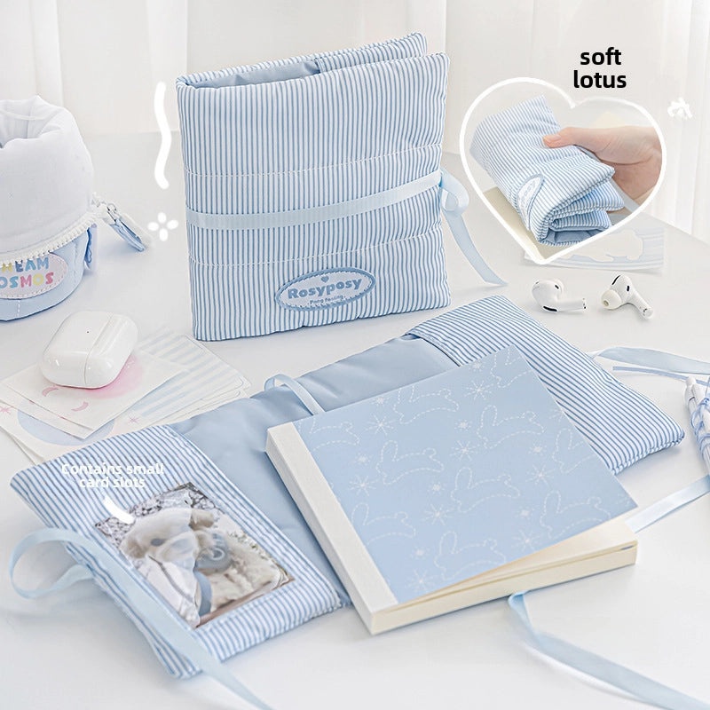 RosyPosy Soft Fluffy Cotton-filled Hand Account Book with Strap and Small Cards for DIY Budgeting|Handmade Stationery