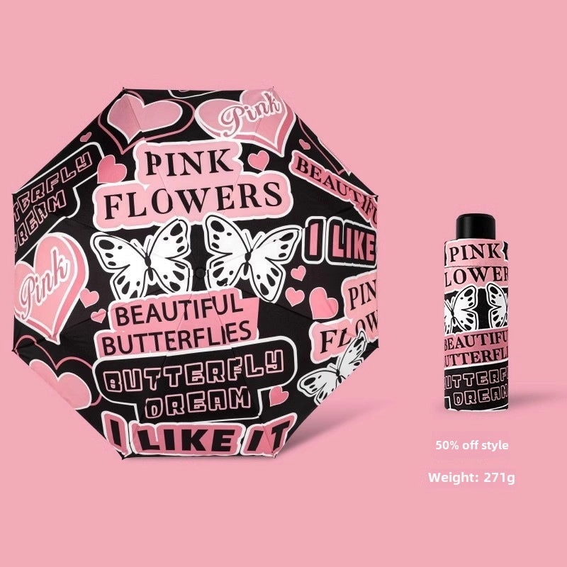 Dual-use Automatic Folding Umbrella for Women | Sun & Rain Protection UV Shield | Portable High-Grade Black Coating | Umbrellas