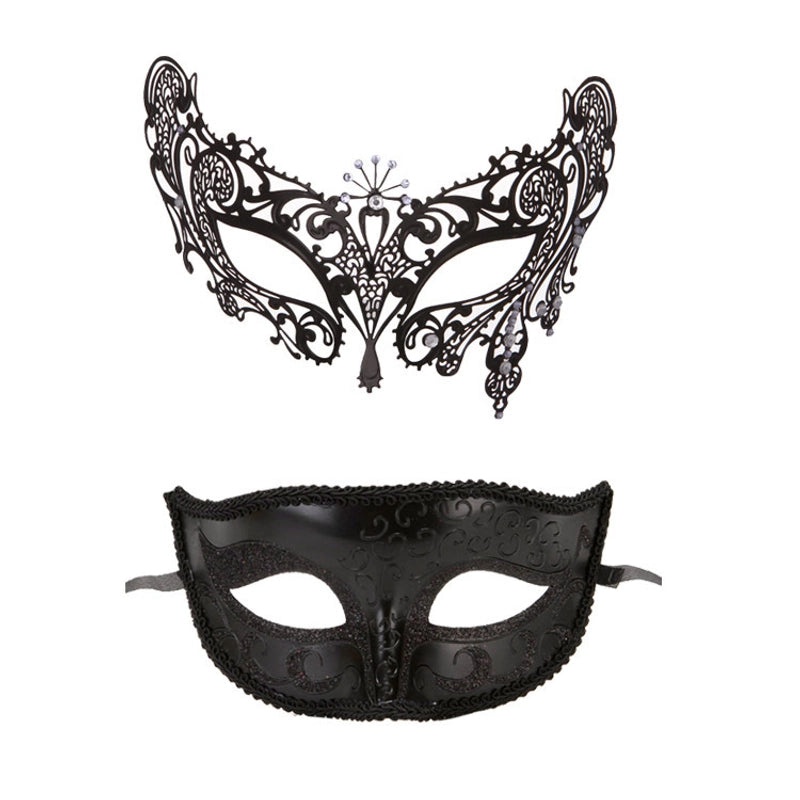 Cute Black Metal Wrought Iron Masks Set Multi-Diamond & Little Beauty Styles|Jewelry & Accessories