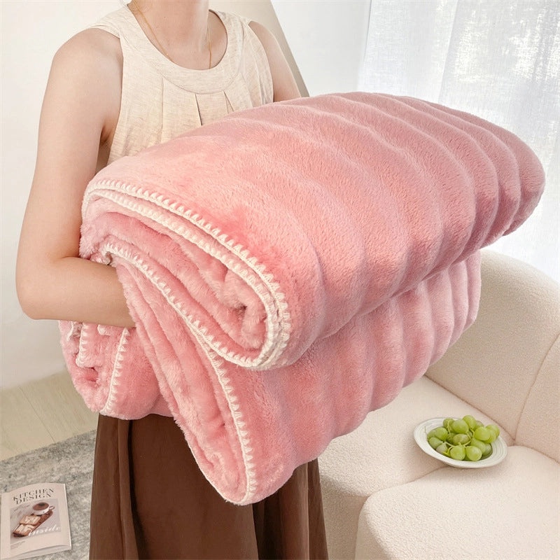 Cozy Solid Color Polyester Throw Blanket for Couch and Sofa Decor | Home Textiles & Accessories