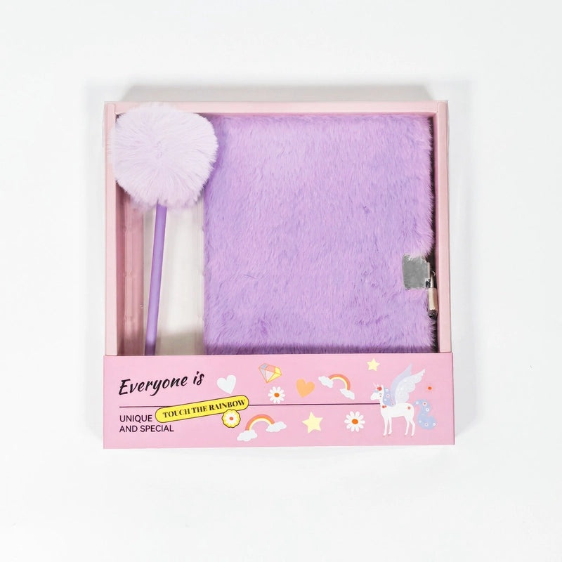 Cute Solid Color Plush Stationery Set for Kids | Stationery & Office Supplies