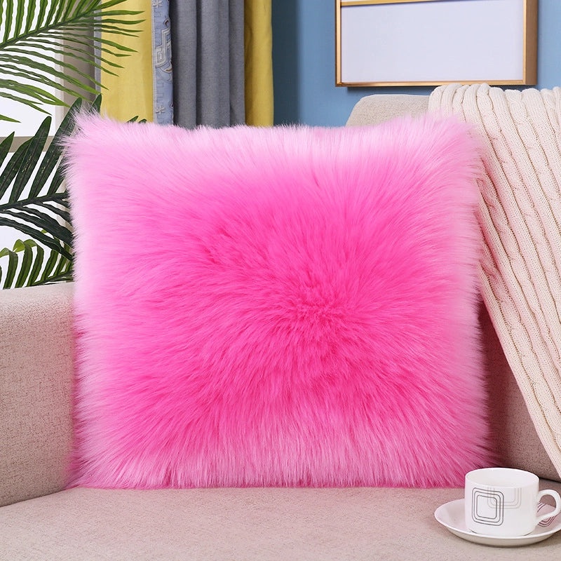 Nordic Plush Pillow Soft Solid Color Faux Wool Cushion Cover for Sofa Bedside Decorative Cushion|Home Decor Cushions