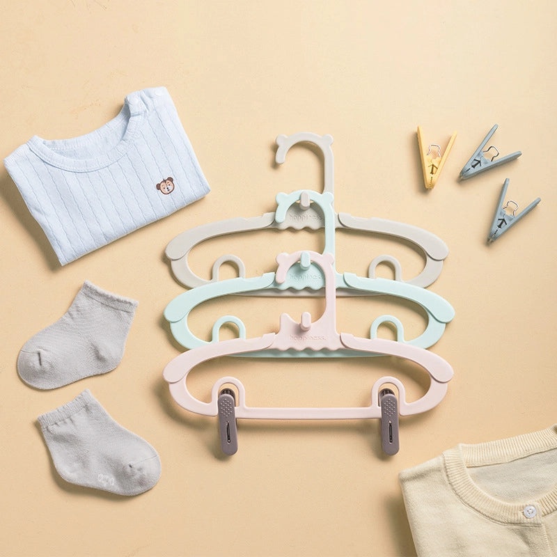 Multifunctional Retractable Baby Clothes Hanger with Trouser Clip for Newborn and Children | Baby & Kids Accessories
