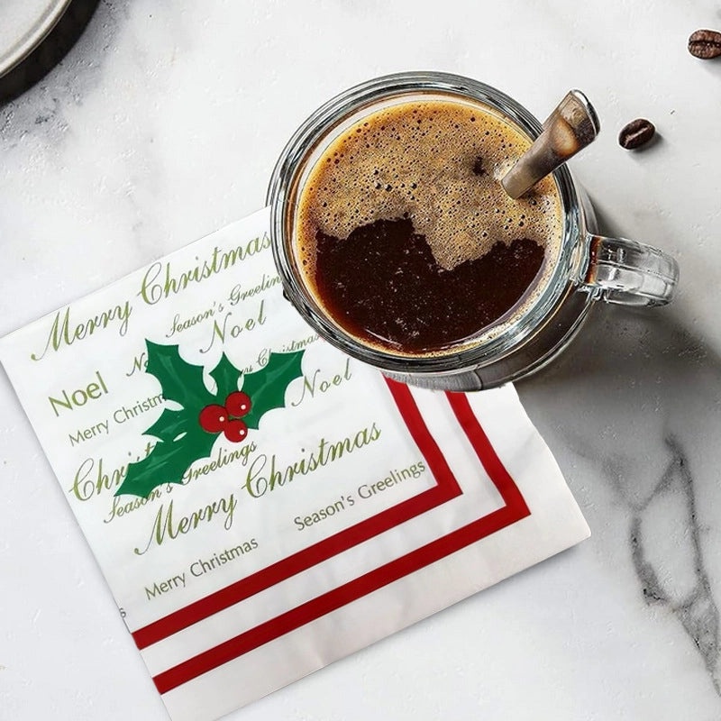 Christmas Nordic Modern Classic Letter Print Wood Pulp Tableware Set|Home & Kitchen Tableware