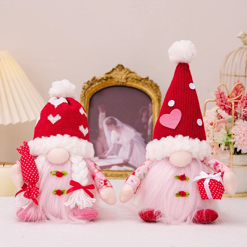 Valentine's Day Heart Bow Knot PVC Doll Cute Rudolph Holiday Date Accessory|Valentine's Day Gifts