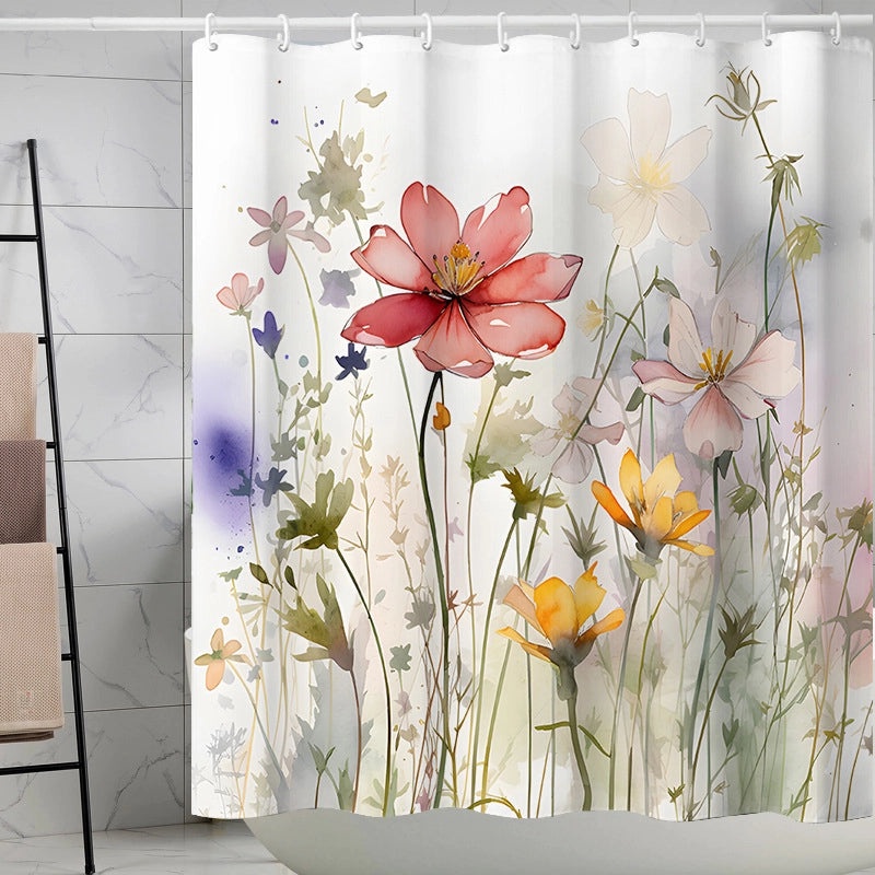 Waterproof Tropical Jungle Leaf Shower Curtain with Hooks 3D Printed Polyester for Bathroom|Shower Curtains & Accessories