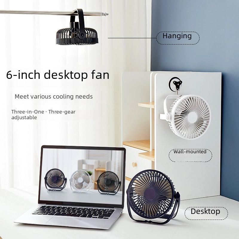 Portable USB Mini Electric Fan | Silent Brushless Turbo Desktop & Wall-mounted Three-in-One Small Fan | Home & Office Fans
