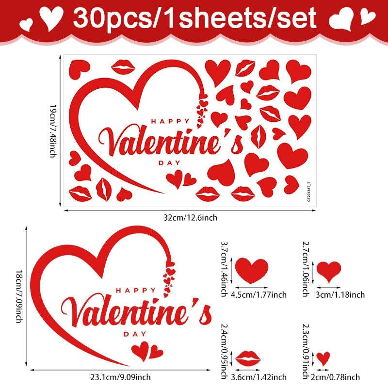 Valentine's Day Heart Shaped PVC Wall Sticker for Casual Home Decor|Home Decor